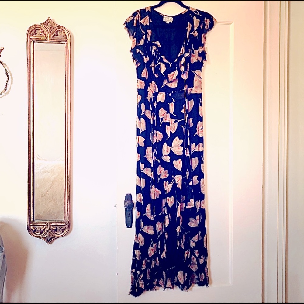 Floral High-Low Empire Waist Dress